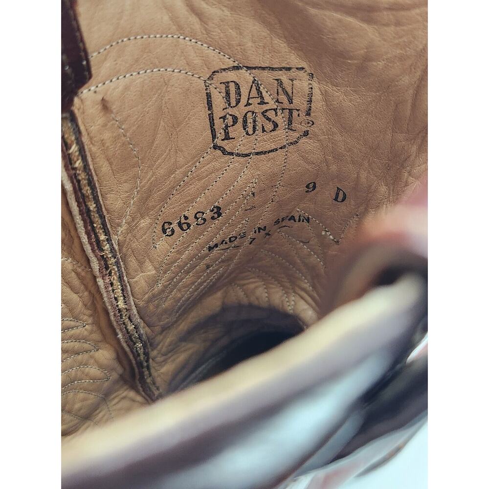 Vintage Dan Post Brown Cowboy Western Boots 6683 Mens Sz 9 D - Picture 15 of 15